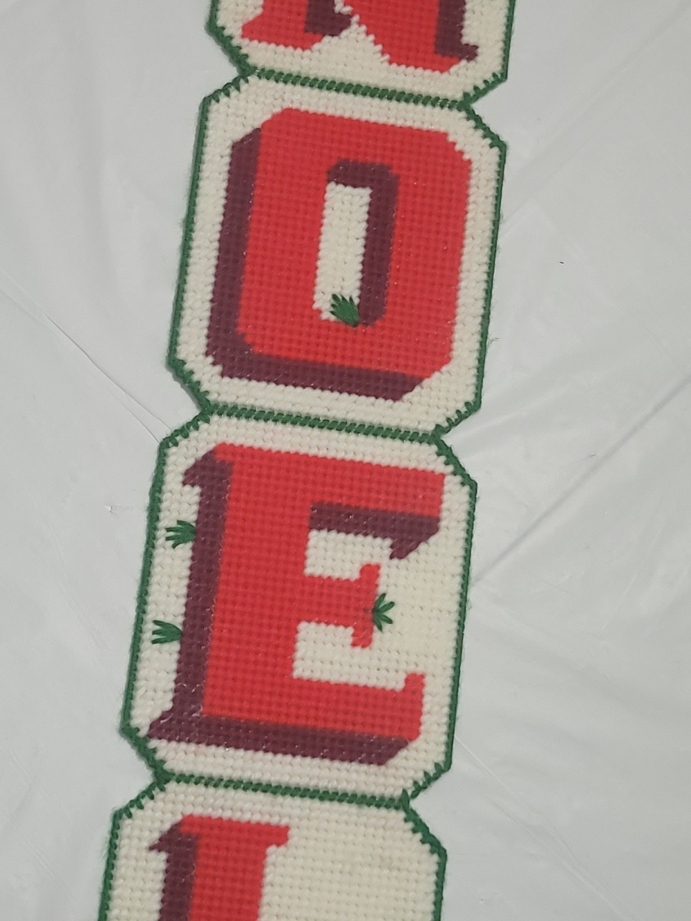 Festive 'NOEL' Crochet Banner - Red and Cream Holiday Garland